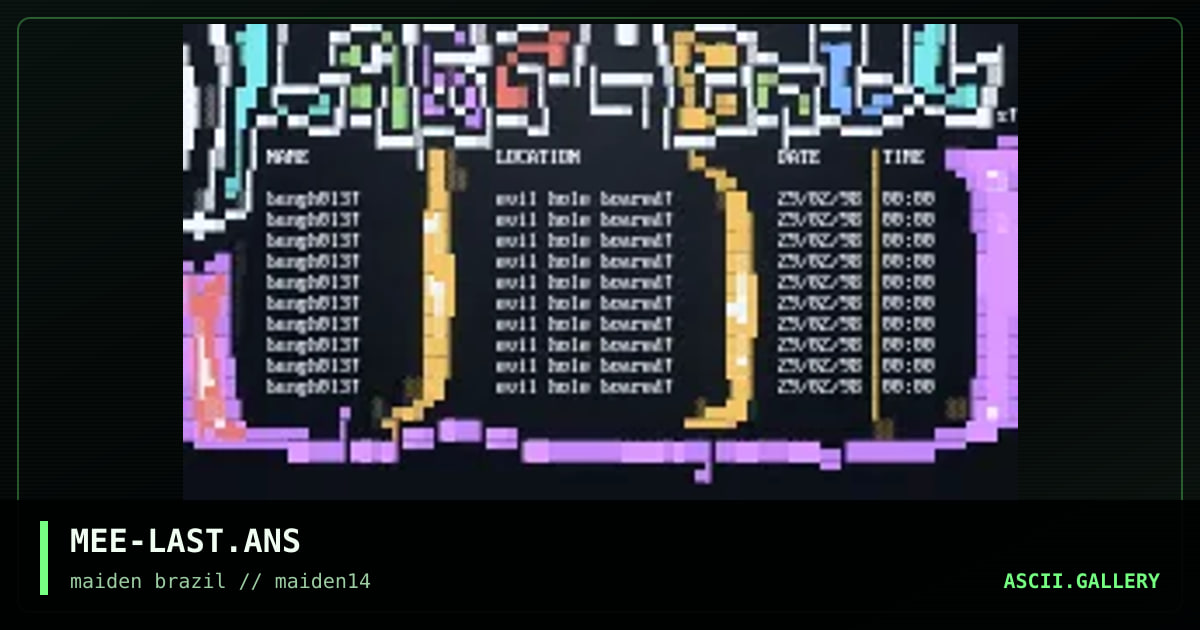 ansi for the coolest lastcaller, by minotaur, 1997