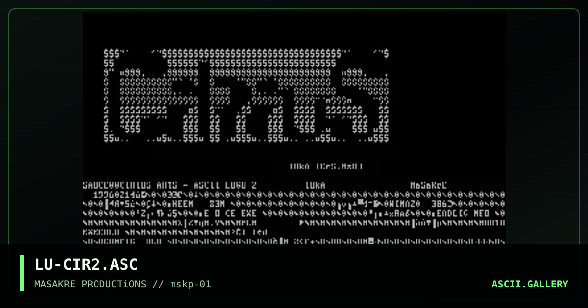 CiRiUS ARTS - ASCii LOGO 2, by luka, 1996