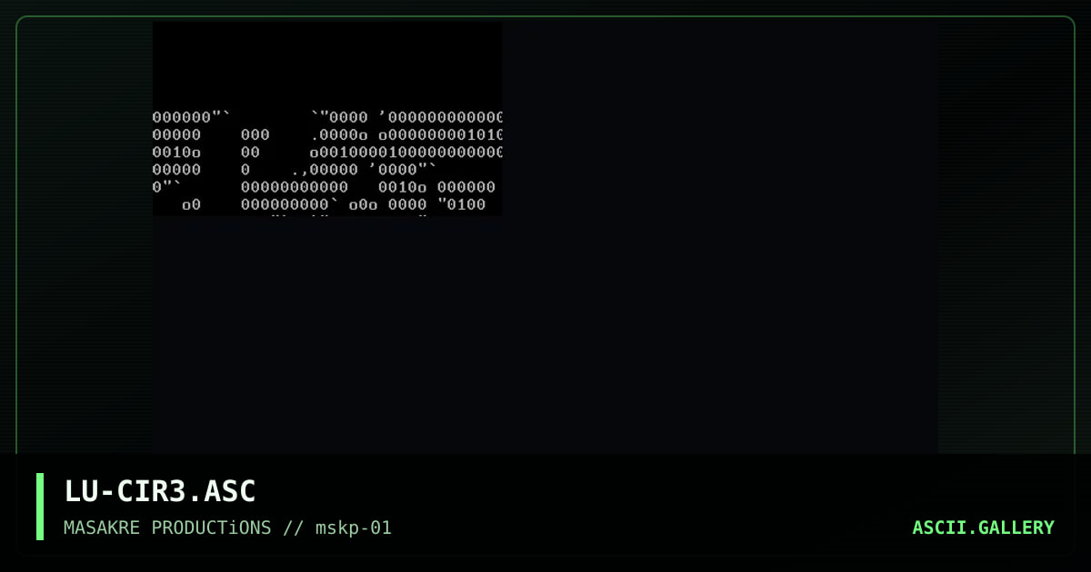 CiRiUS ARTS - ASCii LOGO 3, by luka, 1996