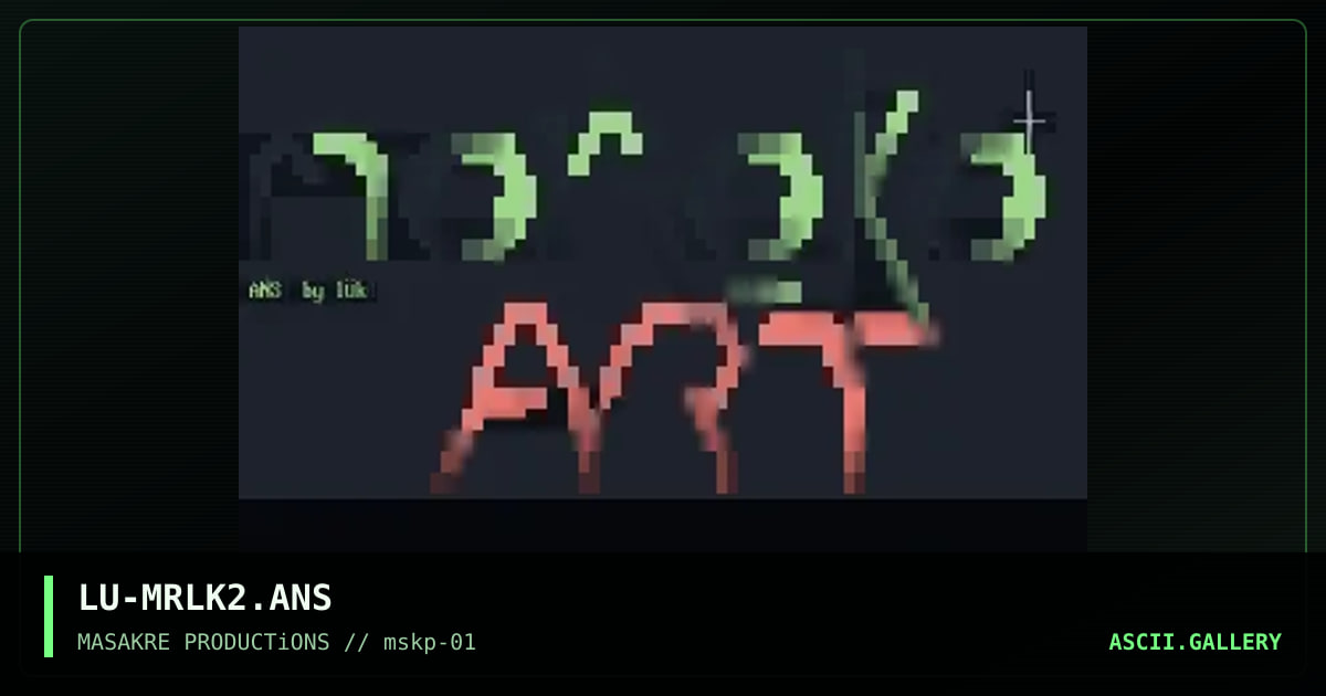 Morloko ART --* ANSi ][ *--, by luka, 1996