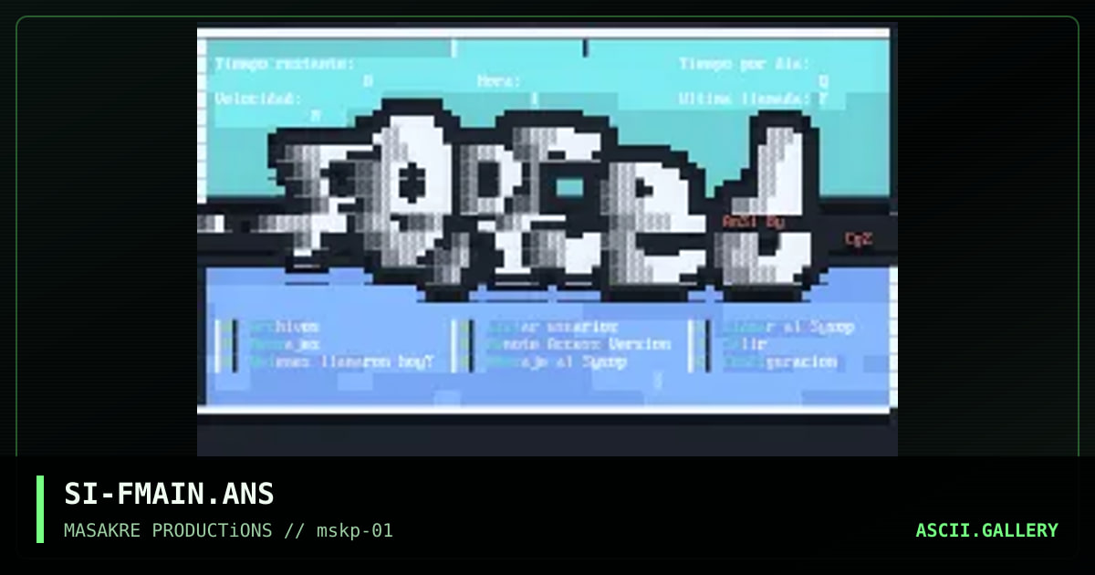 Forced BBS - MAIN MENU, by silckut, 1996
