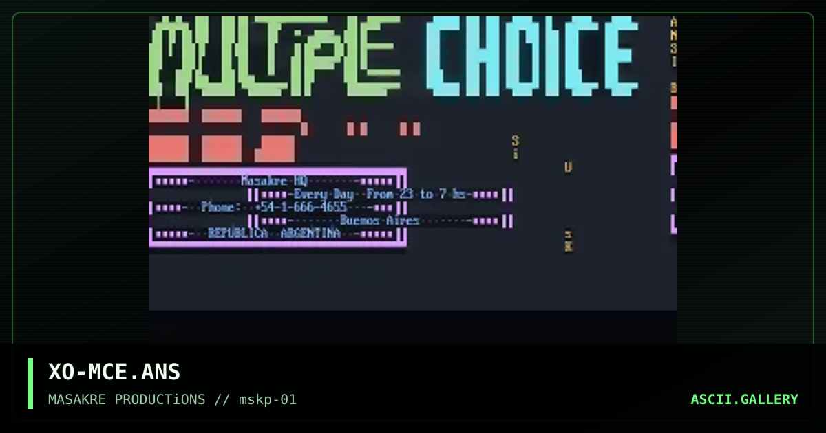 Multiple Choice BBS, by xose, 1996