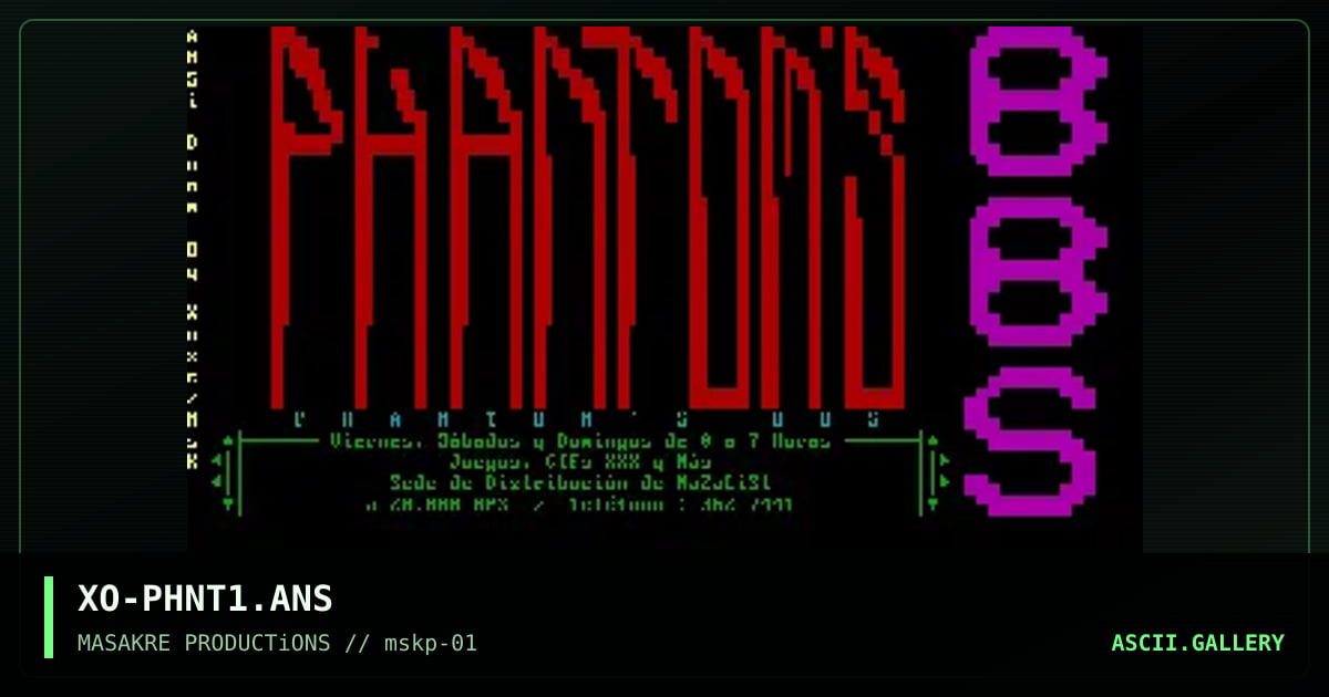 Phantom's BBS (Part 1), by xose, 1996