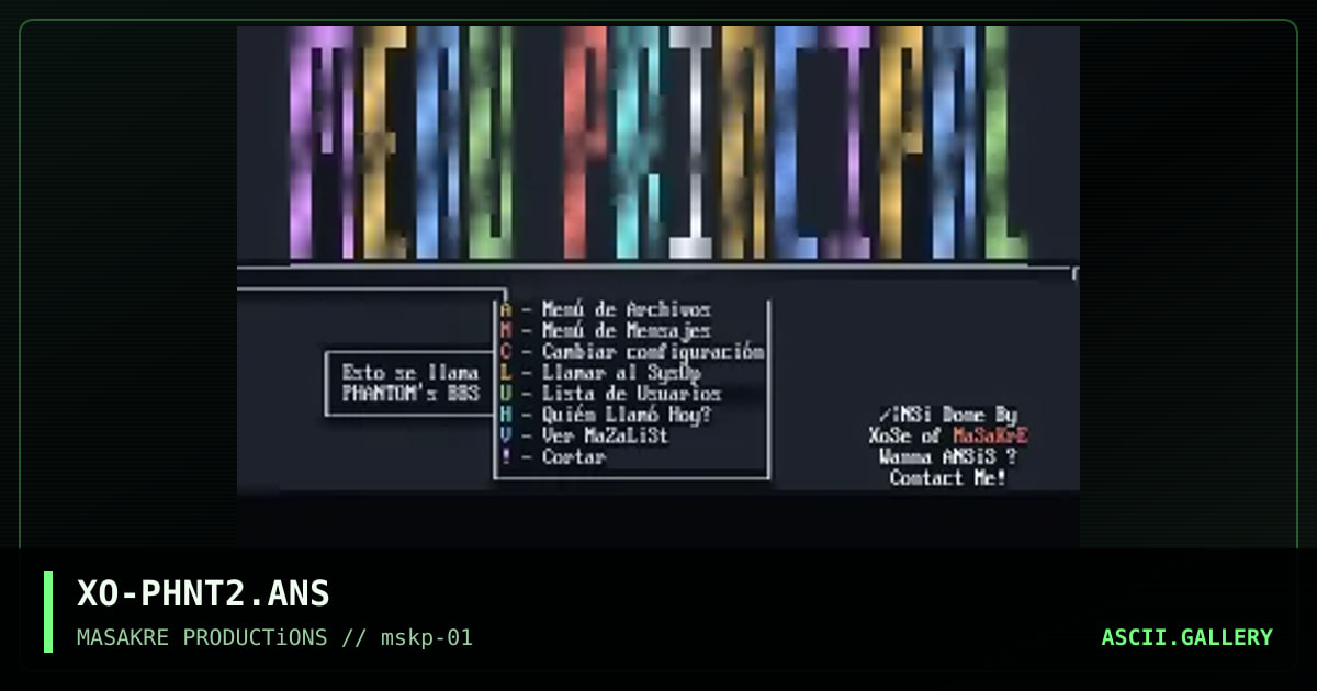 Phantom's BBS (Part 2), by xose, 1996