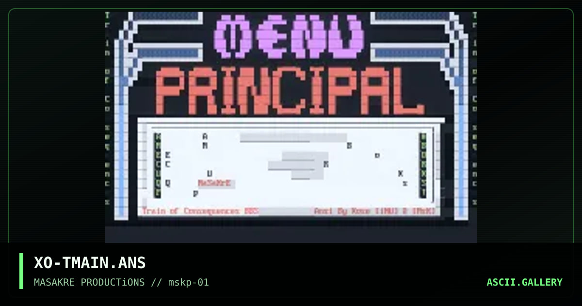 TOC BBS Main Menu, by xose, 1996