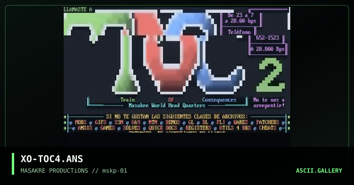 Train of Consequences BBS (Part 4), by xose, 1996