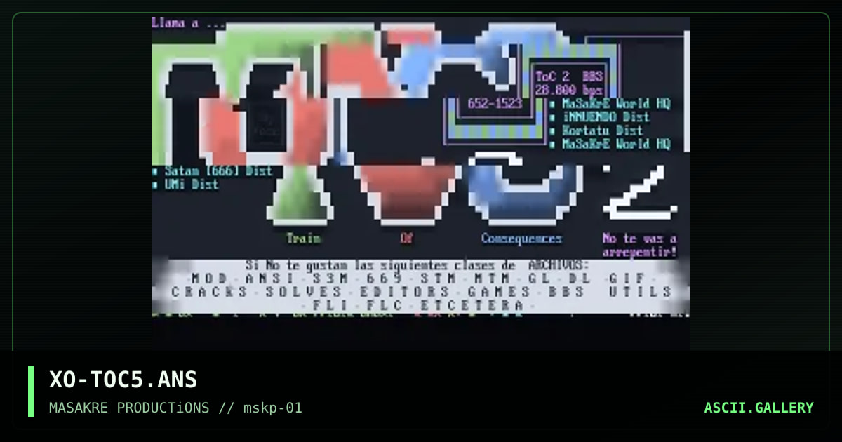 Train of Consequences BBS (Part 5), by xose, 1996