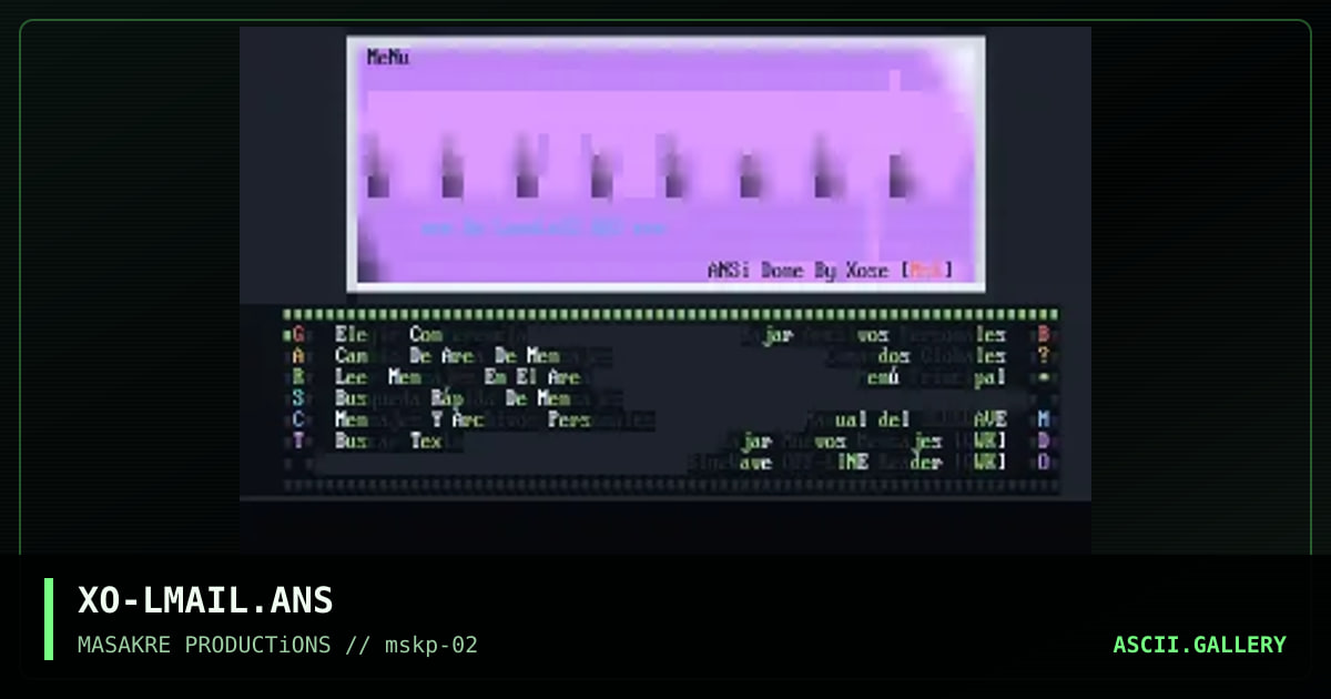 LoveLess Messages Menu, by xose, 1996