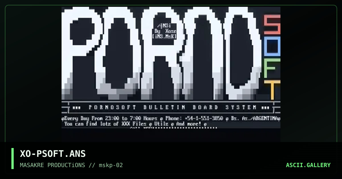Porno Soft BBS AD, by xose, 1996