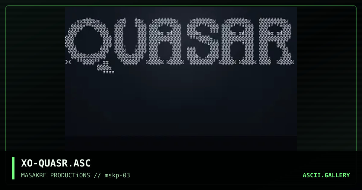 Quasar ASCii Logo, by xose, 1996