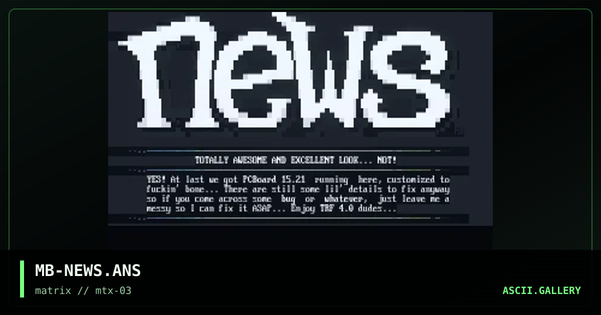 The Rave Factory - News, by madbit, 1995