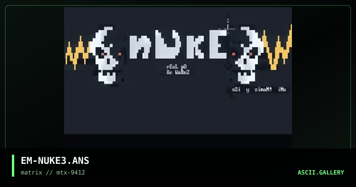 Nuke Net 3, by eziman, 1994