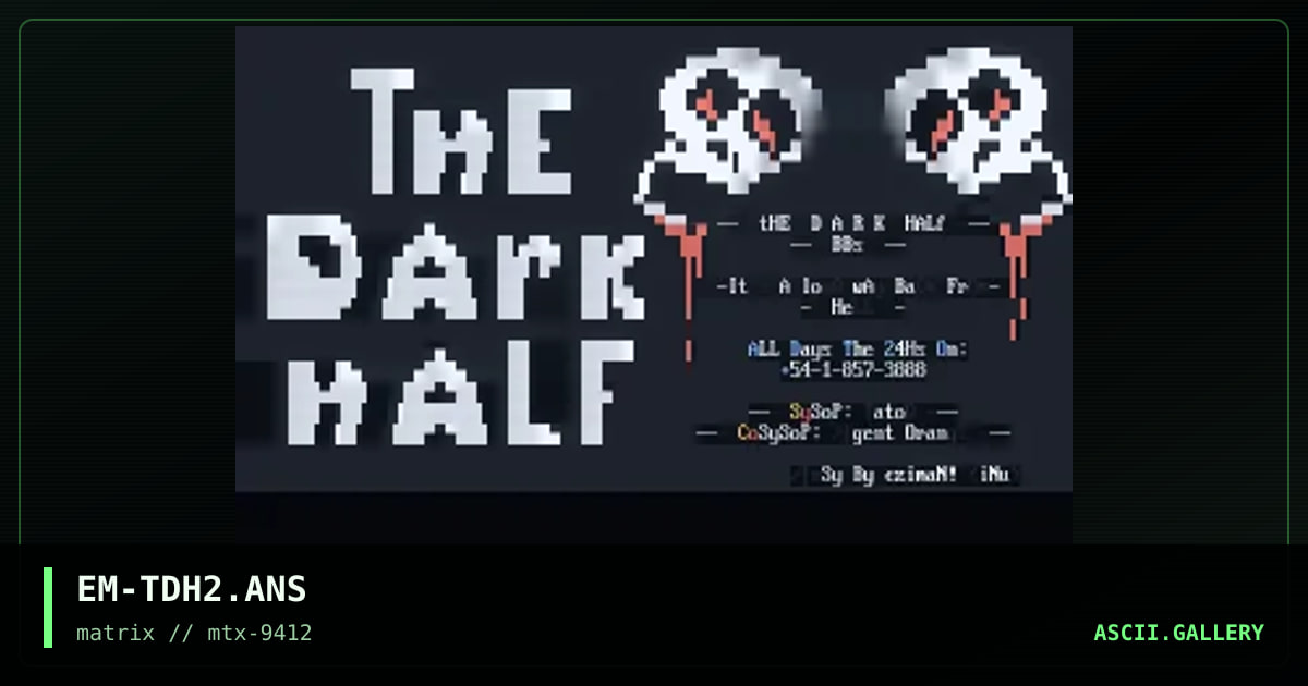 The Dark Half 2, by eziman, 1994
