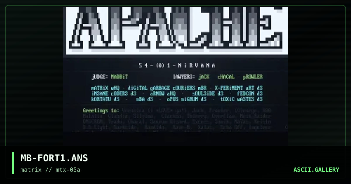 Fort Apache #01, by madbit, 1996