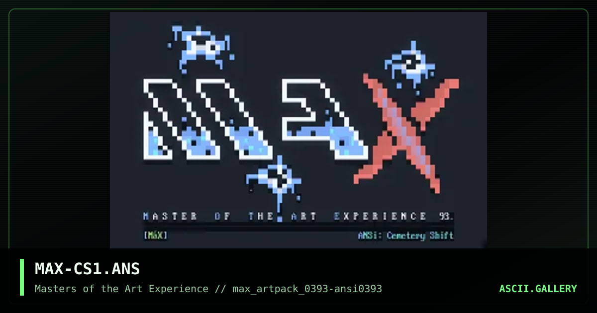 MAX-CS1.ANS, by cemetery shift, 1993