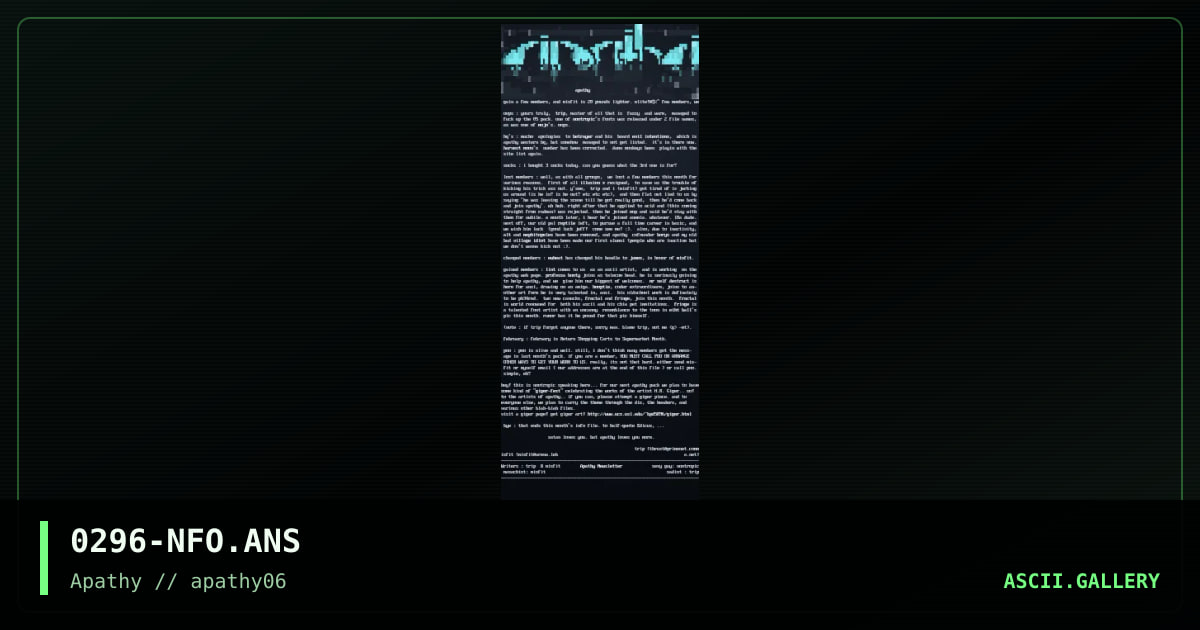Feb. '96 Info, by trip, 1996
