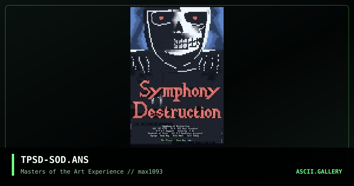 TPSD-SOD.ANS, by snow dog, the plague, 1993