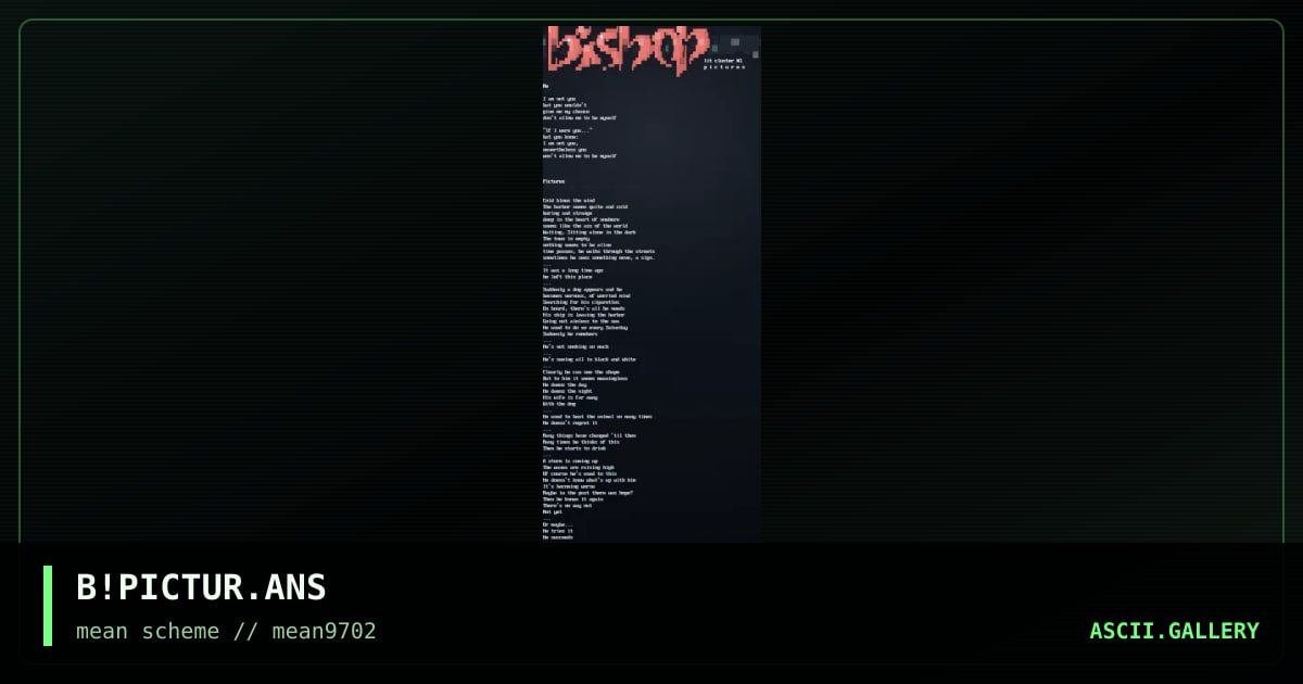 pictures & other lit, by nail, bishop-mean scheme, 1997