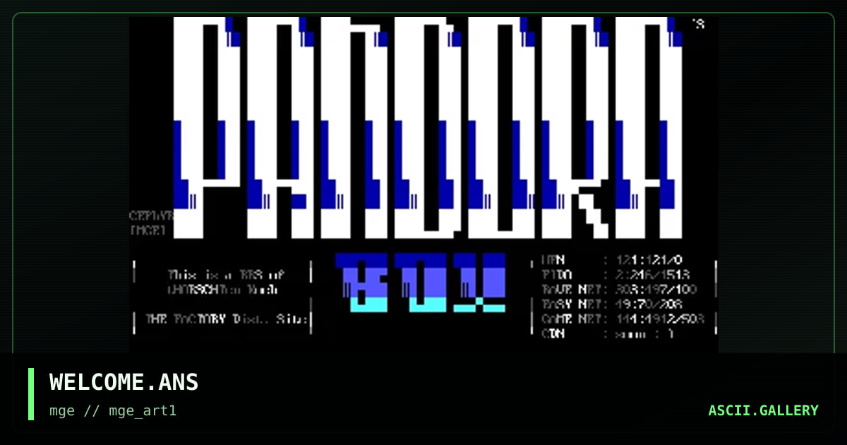 WELCOME.ANS, by cephyr, 1994