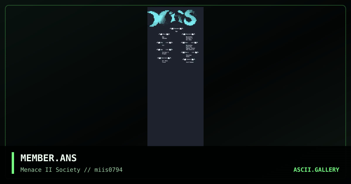 Member List, by miis, 1994