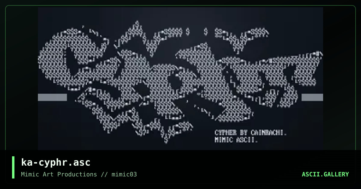 ka-cyphr.asc, by cain, 1998