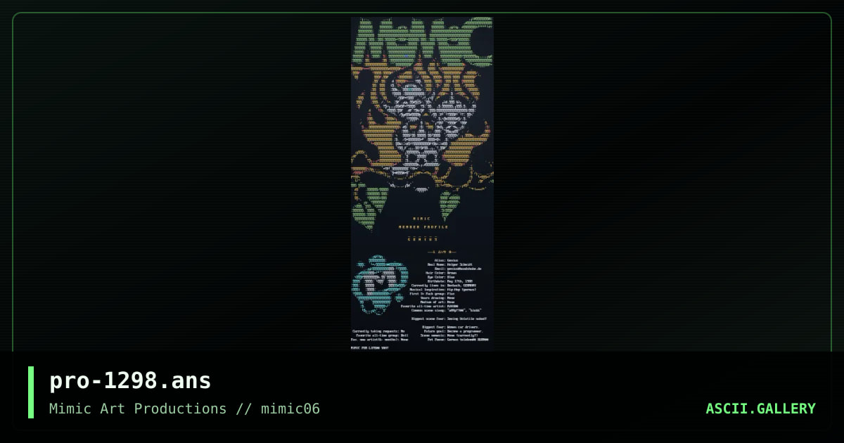 pro-1298.ans, by mimic ascii, 1998