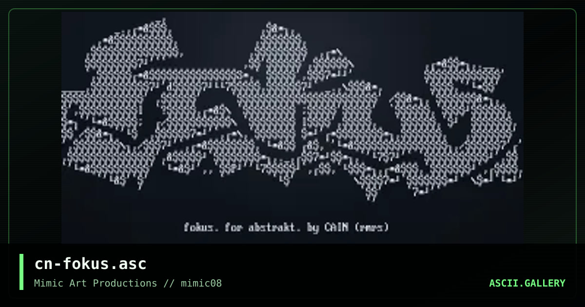 cn-fokus.asc, by cain, 1999