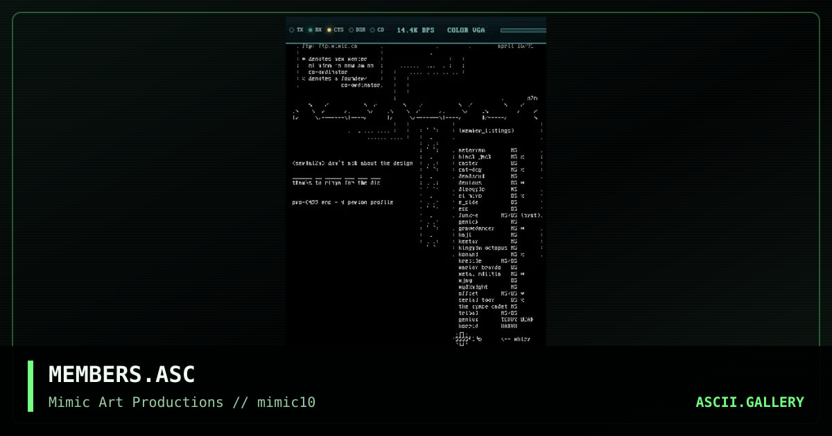 MEMBERS.ASC, by serial toon, 1999