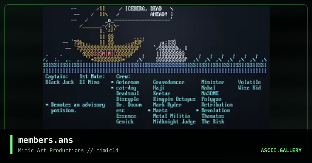 members.ans, by mimic ascii, 1999
