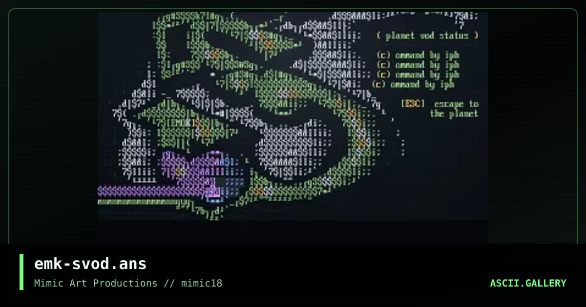 status screen for planet vod, by emok, 1999