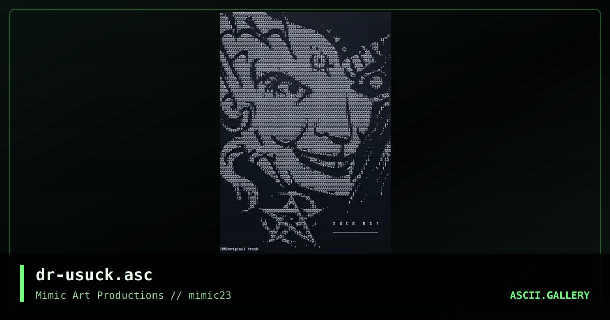 dr-usuck.asc, by dr shizuma, 2000