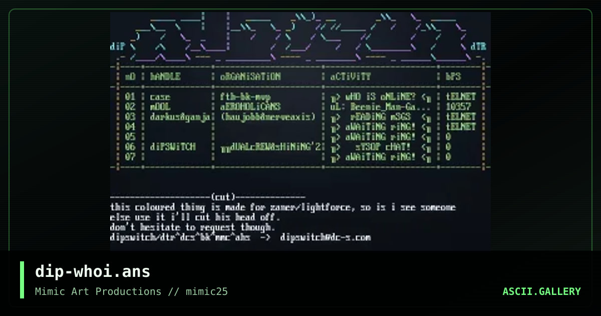 dip-whoi.ans, by dipswitch, 2000