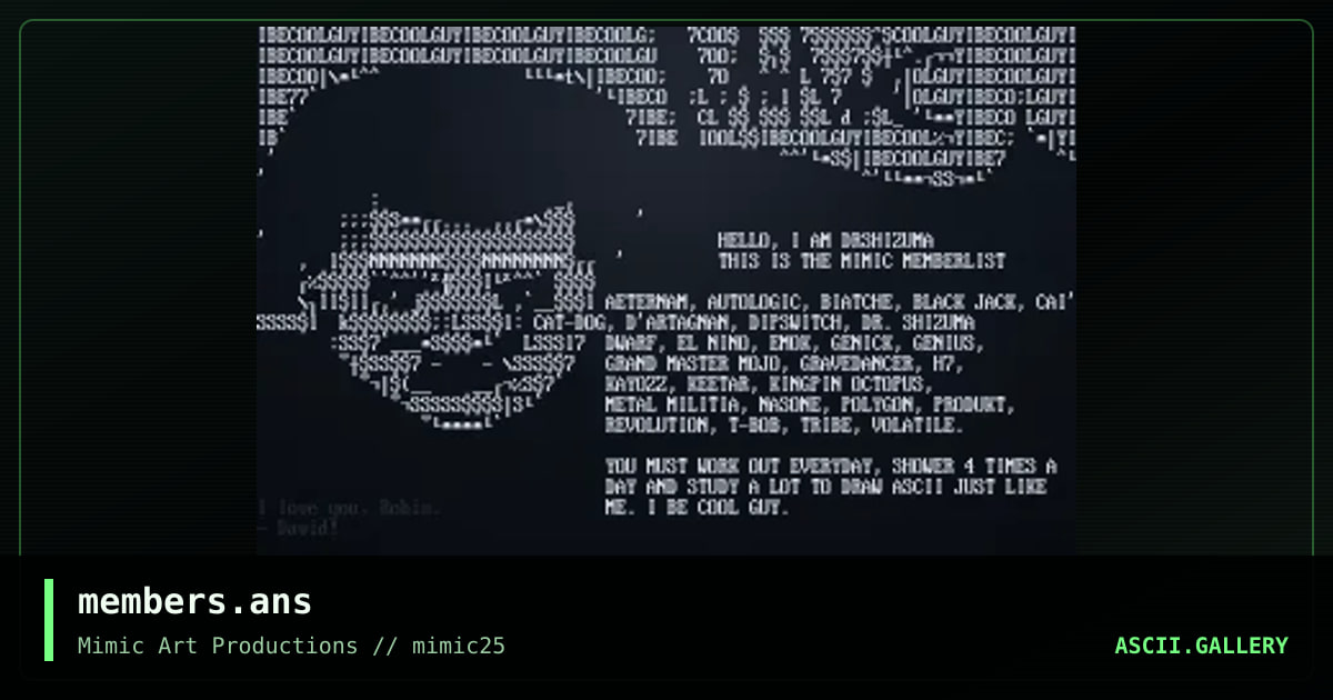 members.ans, by mimic ascii, 2000