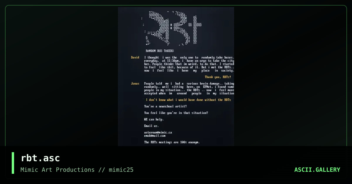 rbt.asc, by mimic ascii, 2000