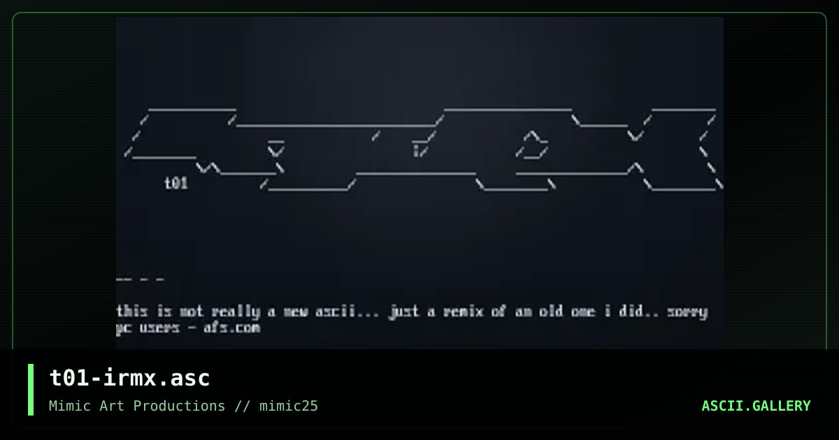 t01-irmx.asc, by tribe, 2000