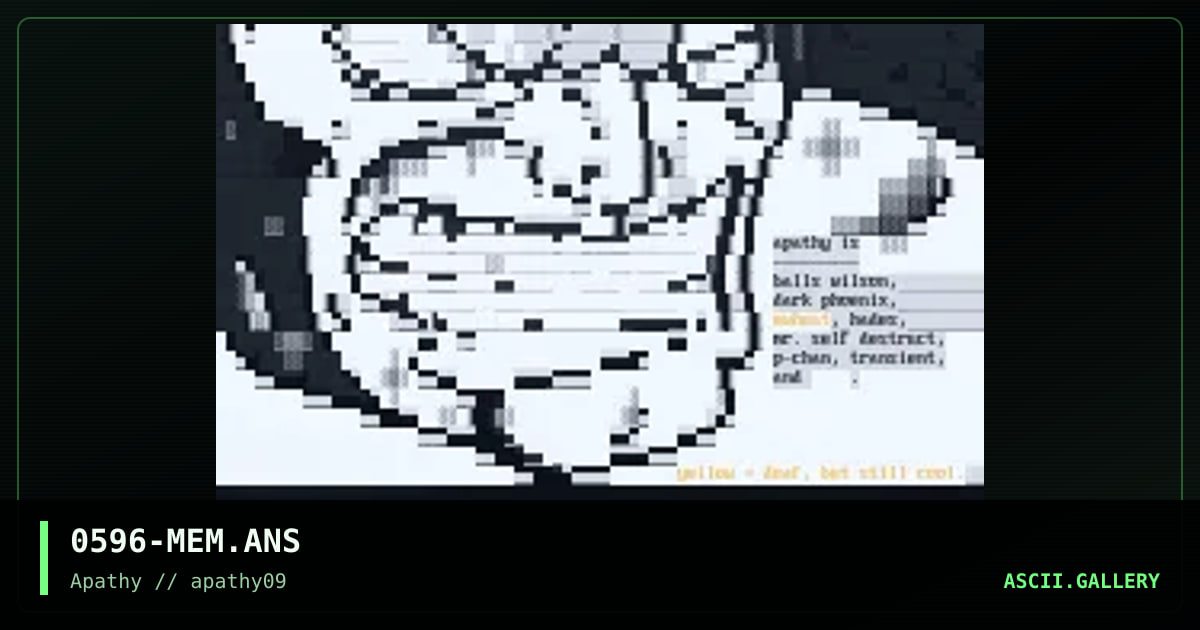 Apathy - May '96 Member List, by misfit, trip, 1996