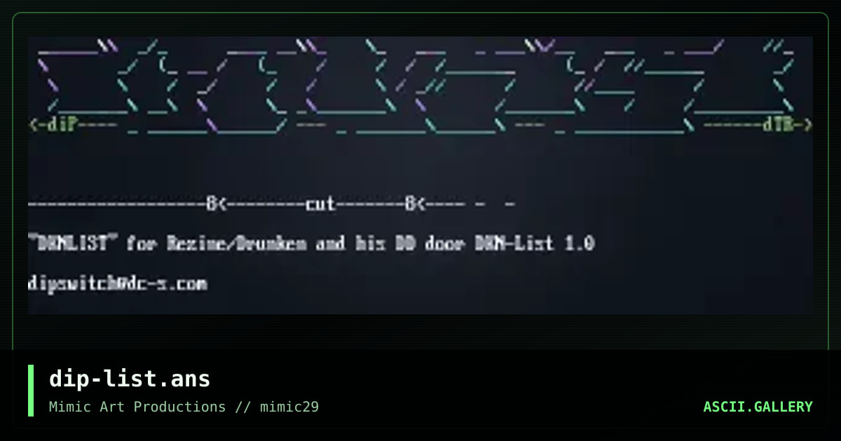 dip-list.ans, by dipswitch, 2000