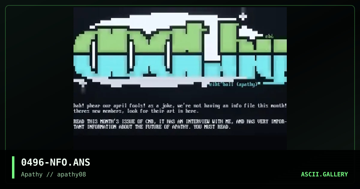 0496 Info File, by eiht ball, 1996