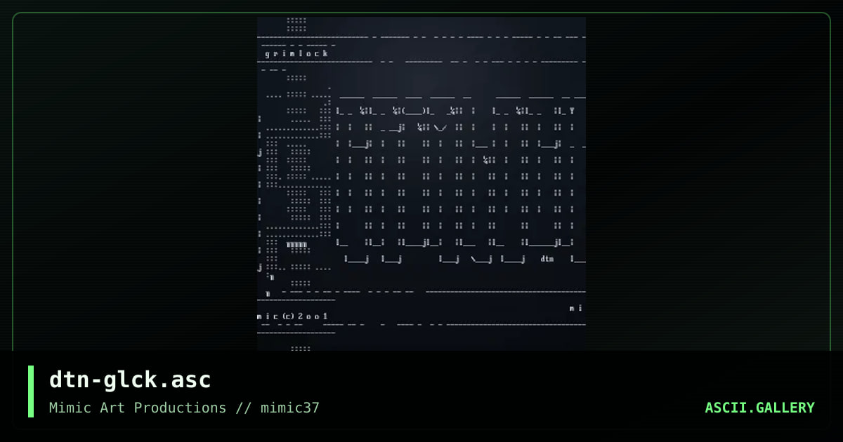 dtn-glck.asc, by dartagnan, 2001