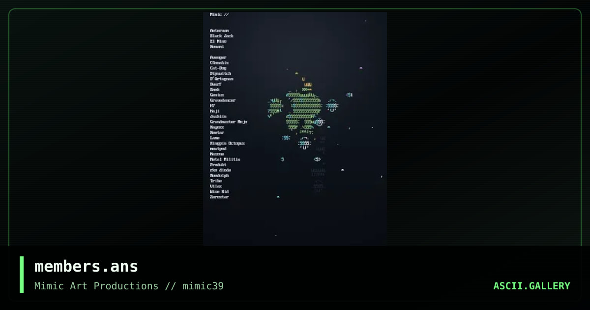 members.ans, by mimic ascii, 2001