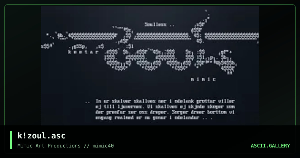 k!zoul.asc, by keetar, 2001