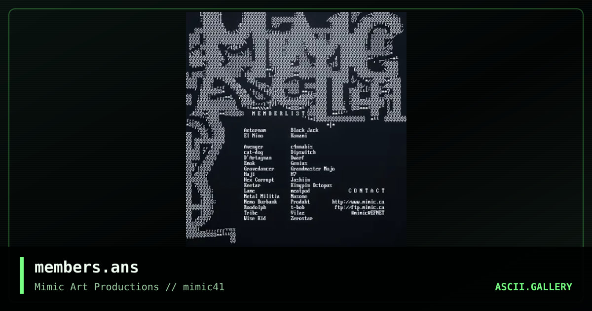 members.ans, by mimic ascii, 2001