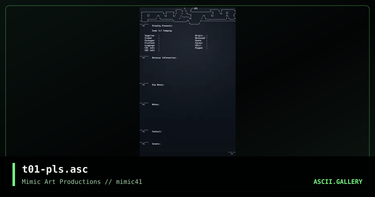 t01-pls.asc, by tribe, 2001