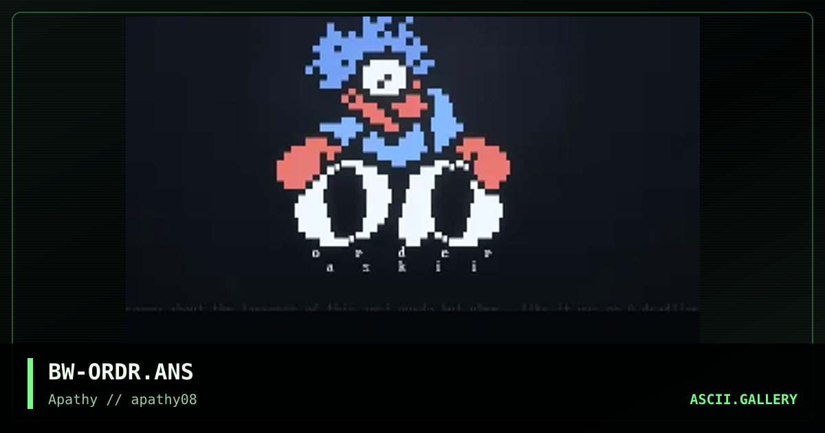 order askii, by balls wilson, 1996