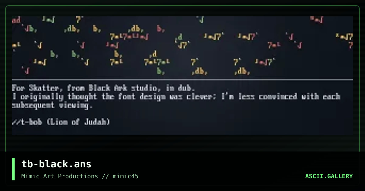 tb-black.ans, by t-bob, 2002