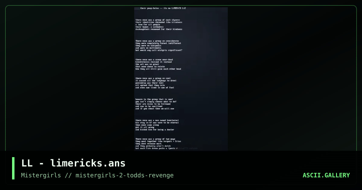 LL - limericks.ans, by untagged, 2018