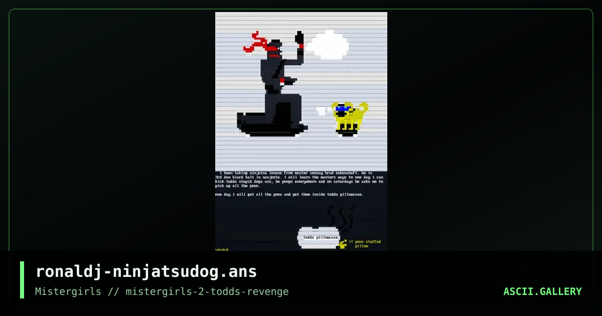 NinjatsuDog, by ronald j peppercorn, 2018