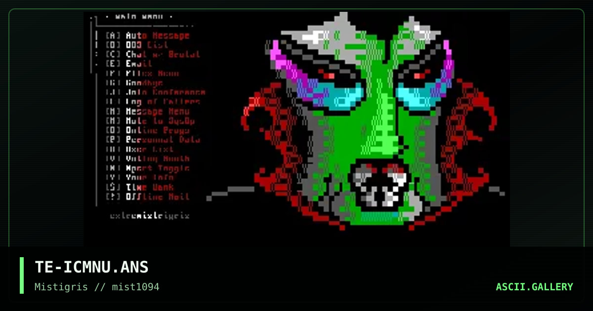 Infernal Crypt Main Menu, by the extremist, 1994