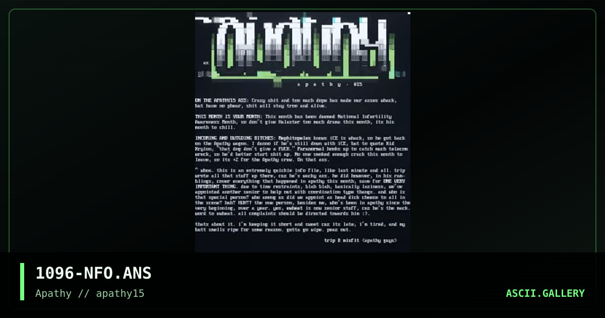 October '96 Info Thang, by untagged, 1996