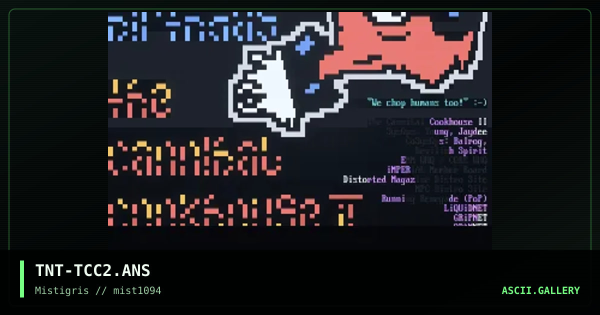 The Cannibal Cookhouse II, by the naughty tycoon, 1994
